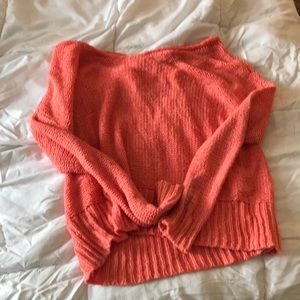 Hot pink off the shoulder sweater
